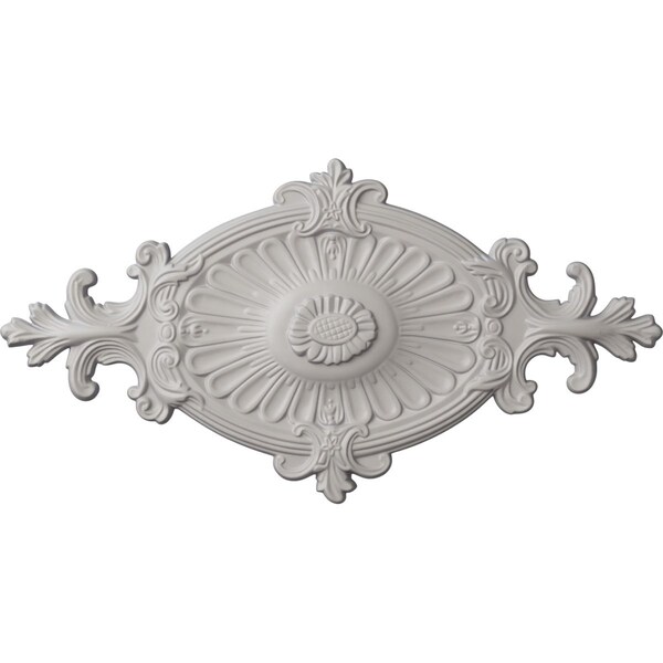 Ekena Millwork Quentin Ceiling Medallion, Hand-Painted Ultra Pure White, 23 1/2"W x 12 1/4"H x 1 1/2"P CM23RO1UWF - main
